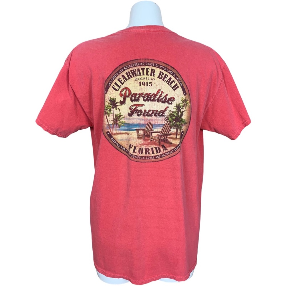 Clearwater Beach Florida Paradise Found Graphic Unisex Cotton T-Shirt Large